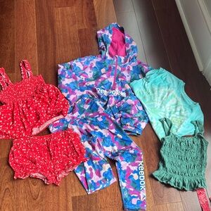 Reebok Kids' Multicolor Activewear suit summer floral suit 2 tees 10/12 bundle